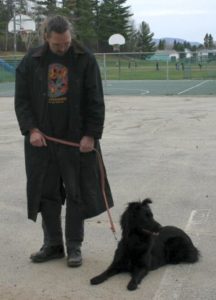 Gleann with Aaron in puppy class